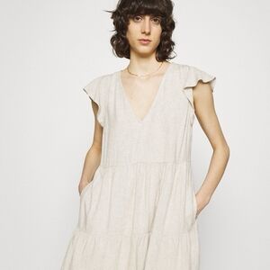Abercrombie & Fitch Cream Midi Dress